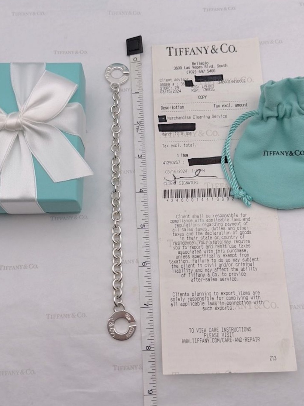 Tiffany & Co T&CO. 1837 Interlocking Circle Toggle Bracelet Sterling Silver 925 - Picture 10 of 10